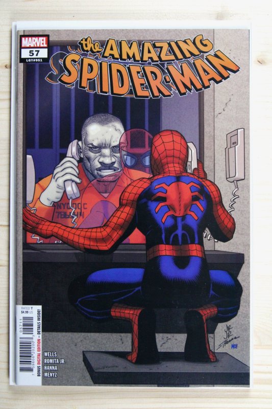 The Amazing Spider-Man #57 (Marvel Comics, 2024), raw comic book in NM+ 9.6 condition — front cover
