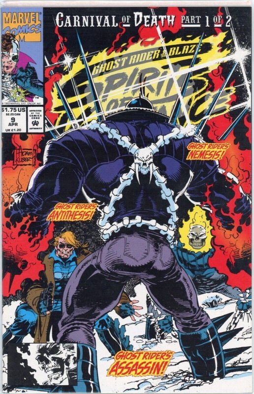 Ghost Rider / Blaze: Spirits of Vengeance #9 (Marvel Comics, 1993), raw comic book in NM+ 9.6 condition — front cover
