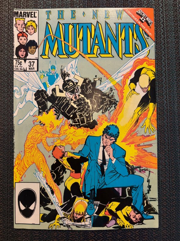 The New Mutants #37 (Marvel Comics, 1986), raw, ungraded comic book — front cover