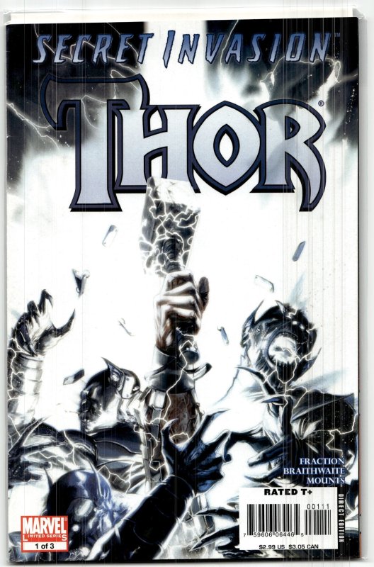 Secret Invasion: Thor #1 (2008), raw, ungraded comic book — front cover