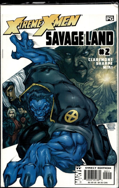 X-Treme X-Men: Savage Land #2 (2001), raw, ungraded comic book — front cover