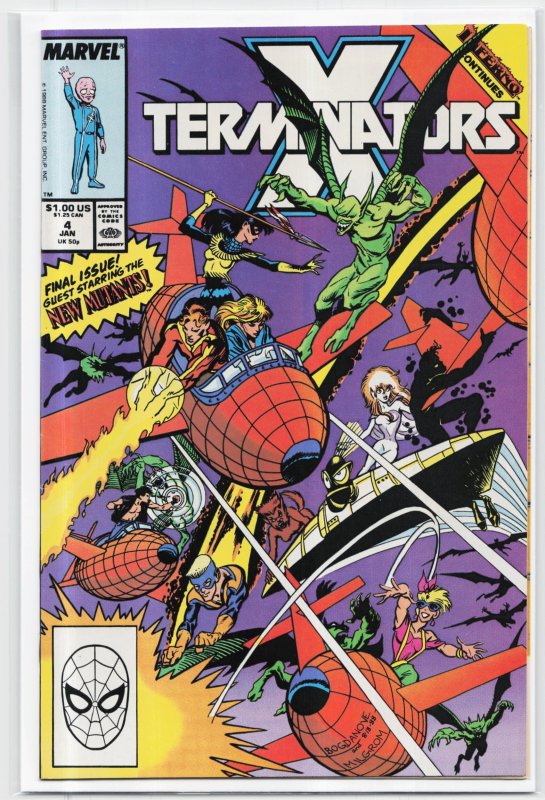 X-Terminators #4 (Marvel Comics, 1989), raw, ungraded comic book — front cover