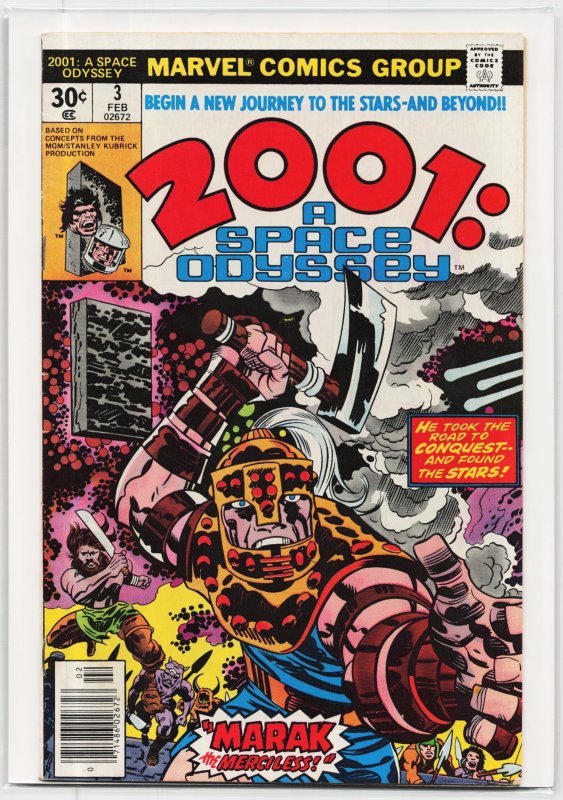 2001, a Space Odyssey #3 (Marvel Comics, 1977), raw, ungraded comic book — front cover