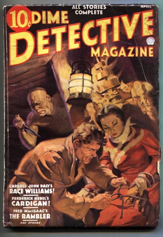 Dime Detective Pulp // April 1936 // Race Williams // Cornell Woolrich // VG (1936), raw comic book in VG condition — front cover