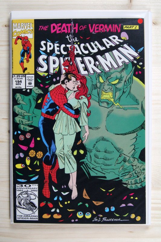 The Spectacular Spider-Man #194 (Marvel Comics, 1992), raw comic book in NM- 9.2 condition — front cover