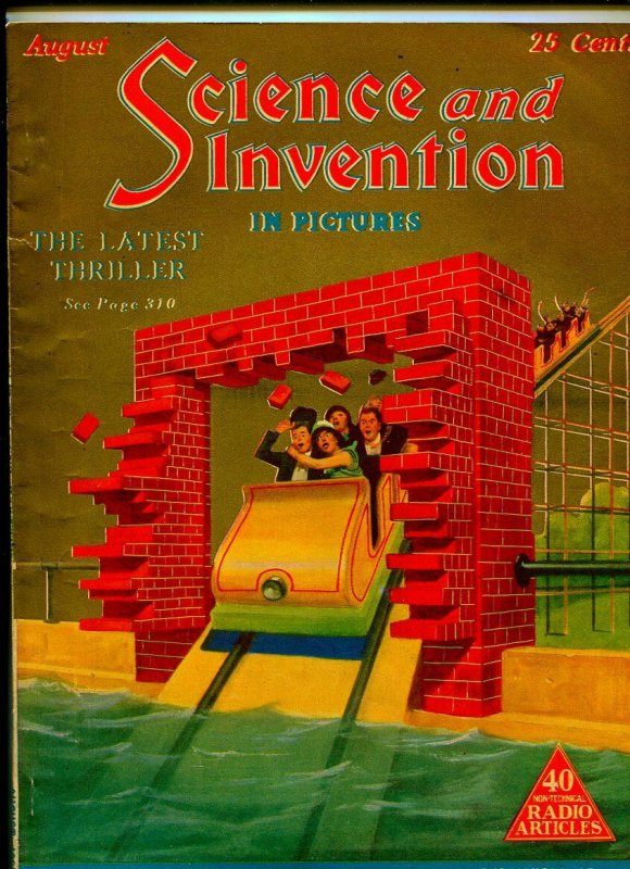 Science and Invention Aug 1925-Gernsback-Vf, raw comic book in VF condition — front cover
