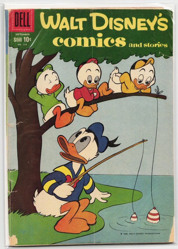 Walt Disney's Comics and Stories #228 (Dell, 1959), raw, ungraded comic book — front cover