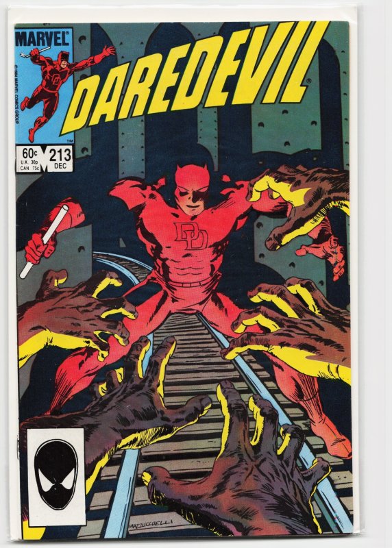 Daredevil #213 (Marvel Comics, 1984), raw, ungraded comic book — front cover