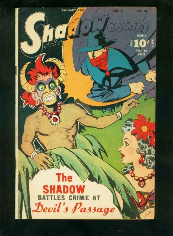 Shadow Comics v.6 #10 (1947), raw comic book in VF- condition — front cover