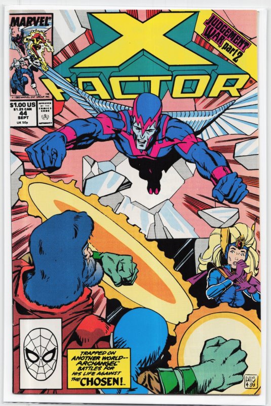X-Factor #44 (Marvel Comics, 1989), raw, ungraded comic book — front cover
