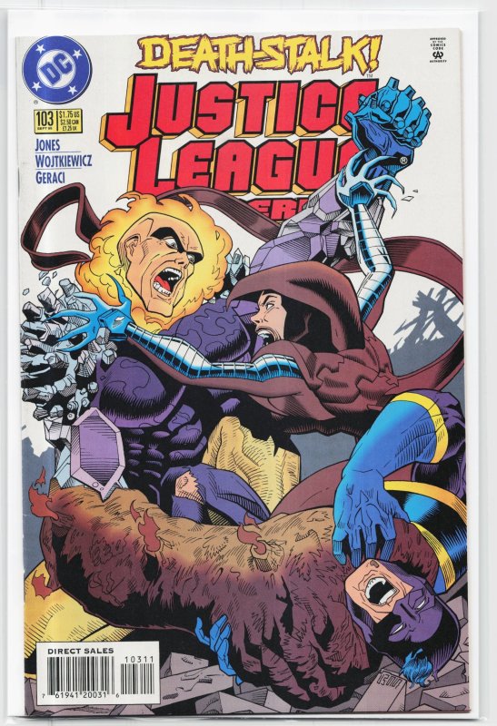 Justice League America #103 (DC Comics, 1995), raw, ungraded comic book — front cover