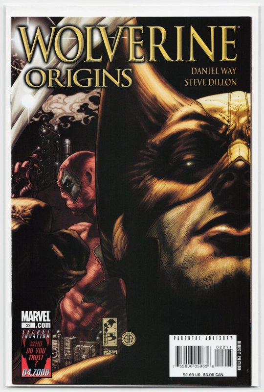 Wolverine: Origins #22 (Marvel Comics, 2008), raw, ungraded comic book — front cover