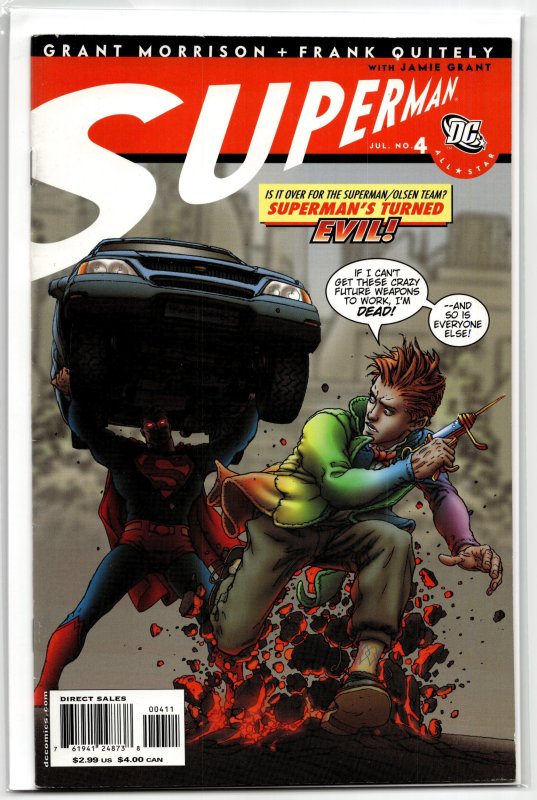 All Star Superman #4 (DC Comics, 2006), raw, ungraded comic book — front cover