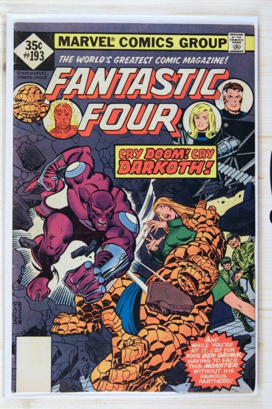Fantastic Four #193 (Marvel Comics, 1978), raw comic book in FN 6.0 condition — front cover