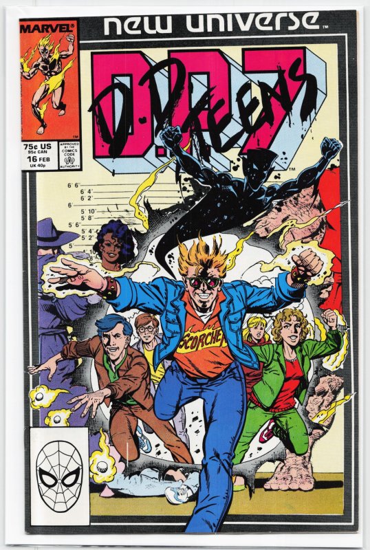 D.P.7 #16 (Marvel Comics, 1988), raw, ungraded comic book — front cover