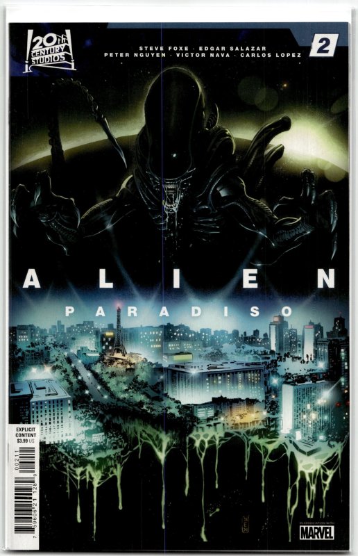 Alien: Paradiso #2 (Marvel Comics, 2025), raw, ungraded comic book — front cover