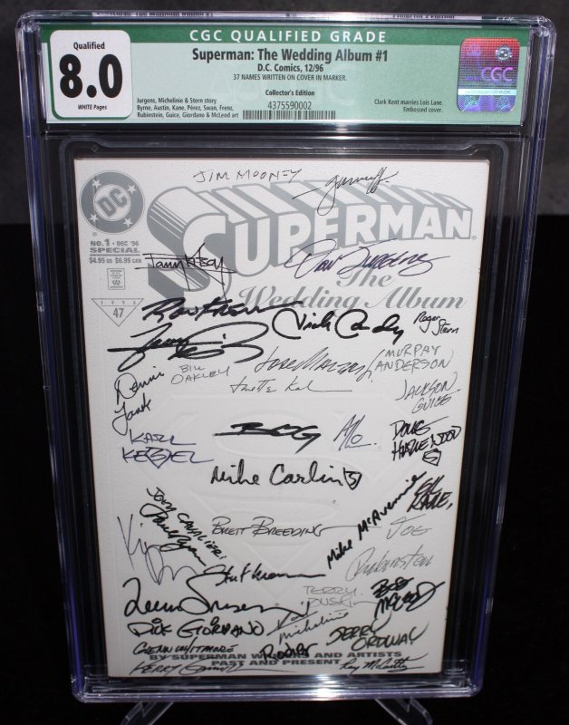 Superman: The Wedding Album #1 (1996), CGC 8.0 graded comic book — front cover in its holder
