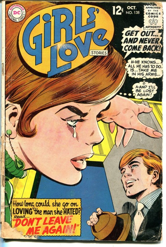 Girls' Love Stories #138 (DC Comics, 1968), raw comic book in FR condition — front cover