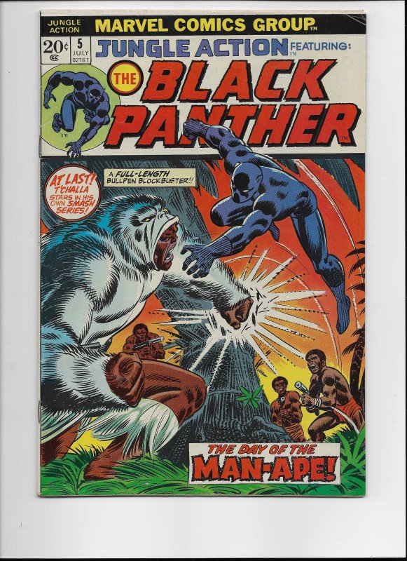 Jungle Action #5 (Marvel Comics, 1973), raw comic book in VF/NM condition — front cover