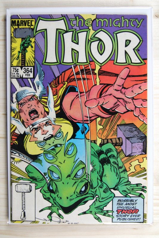 Thor #364 (Marvel Comics, 1986), raw comic book in VF+ 8.5 condition — front cover
