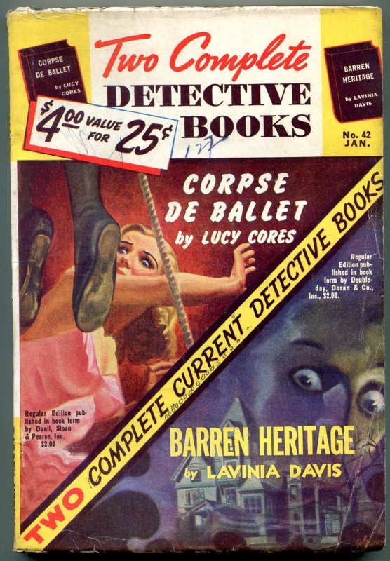 Pulp: Two Complete Detective Books January 1947- Corpse de Ballet VG/F (1947), raw comic book in VG condition — front cover