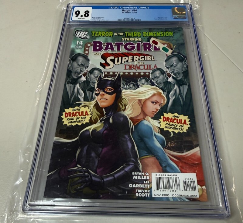Batgirl #14 (DC Comics, 2010), CGC 9.8 graded comic book, Universal Blue label — front cover in its holder
