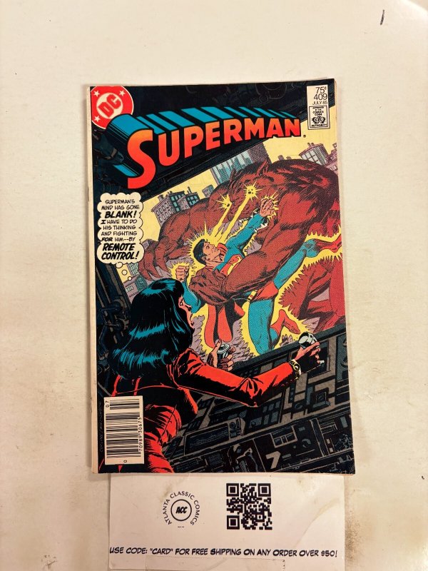 Superman #409 (DC Comics), raw comic book in VF condition — front cover