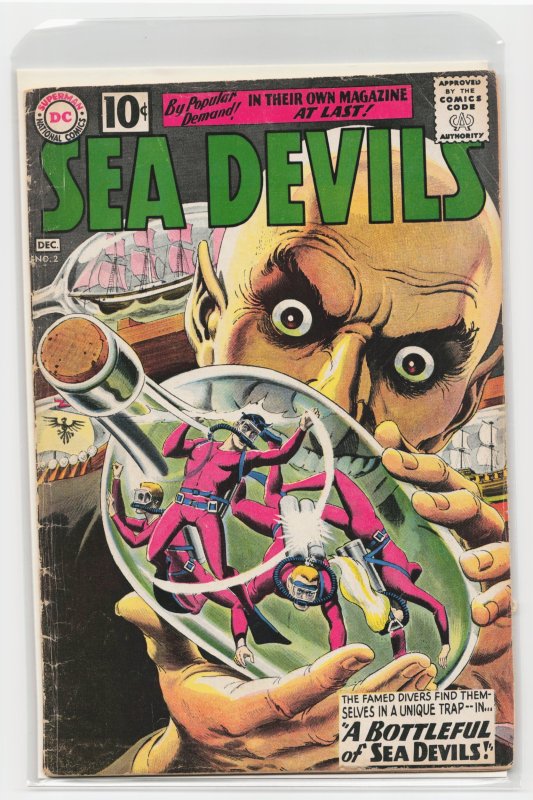 Sea Devils #2 (DC Comics, 1961), raw, ungraded comic book — front cover