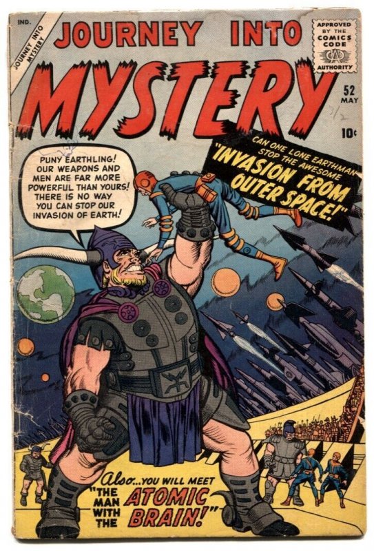 Journey into Mystery #52 (Marvel Comics, 1959), raw, ungraded comic book — front cover