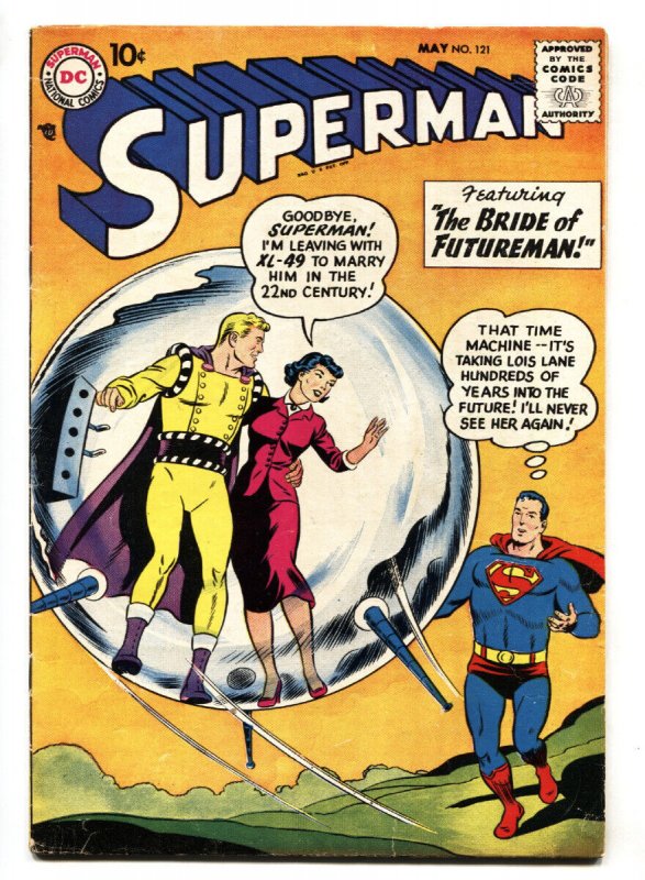 Superman #121 (DC Comics), raw, ungraded comic book — front cover