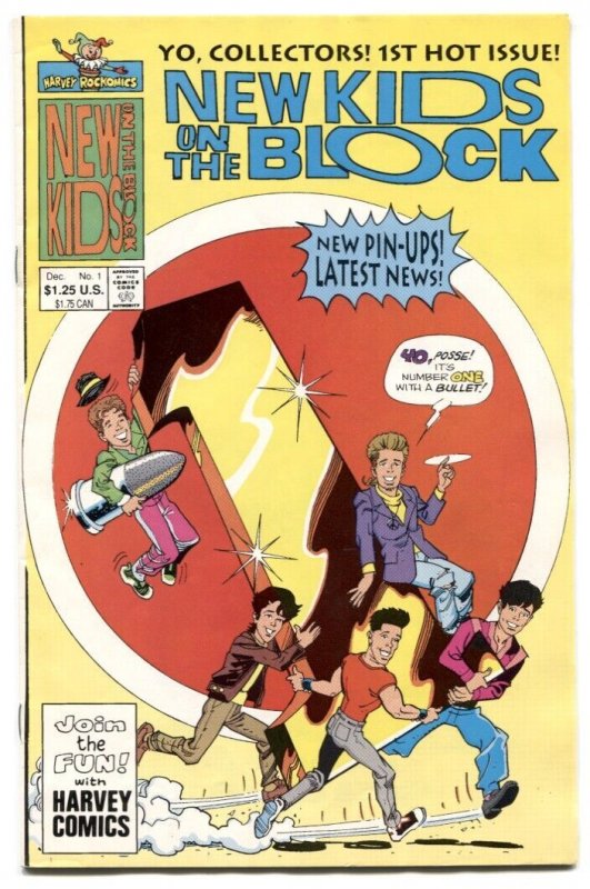 New Kids on the Block #1 (Harvey Comics, 1990), raw comic book in VF condition — front cover