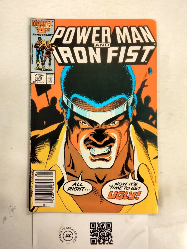 Power Man and Iron Fist #123 (Marvel Comics), raw comic book in VF condition — front cover