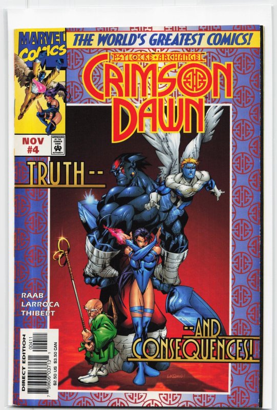 Psylocke & Archangel: Crimson Dawn #4 (Marvel Comics, 1997), raw, ungraded comic book — front cover