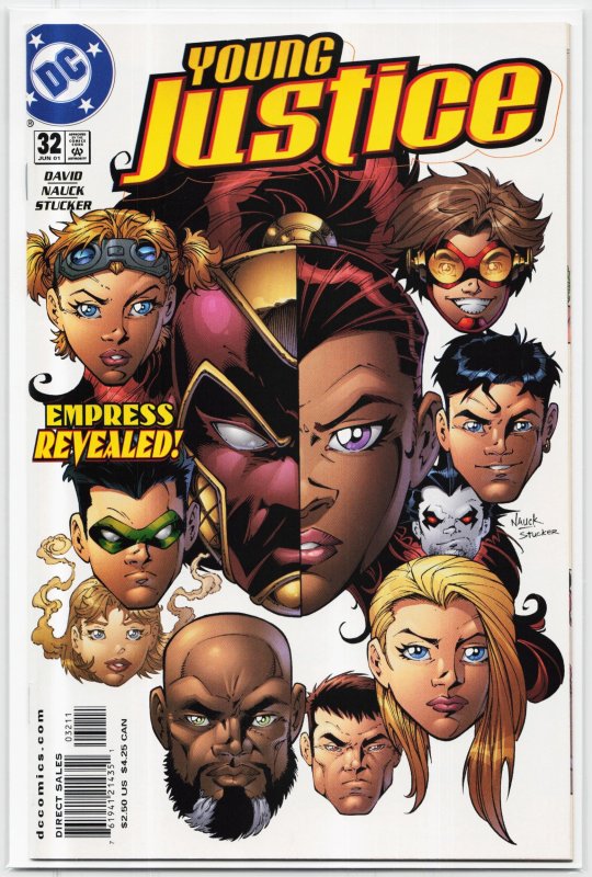 Young Justice #32 (DC Comics, 2001), raw, ungraded comic book — front cover