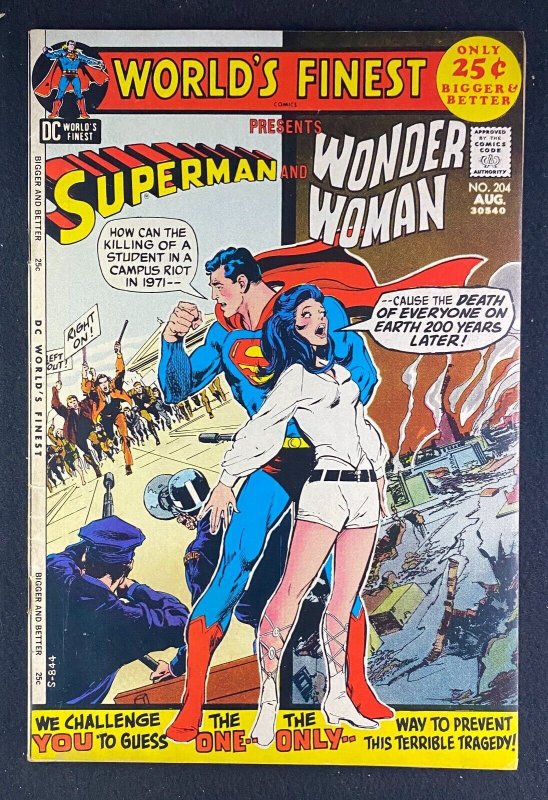 World's Finest #204 (DC Comics, 1941), raw comic book in FN+ 6.5 condition — front cover