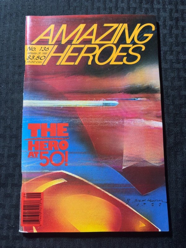 1988 Amazing Heroes Magazine #136 (1988), raw comic book in FN 6.0 condition — front cover
