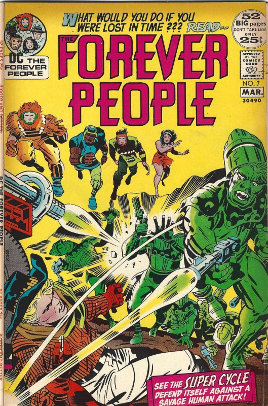 The Forever People #7 (DC Comics, 1972), raw, ungraded comic book — front cover