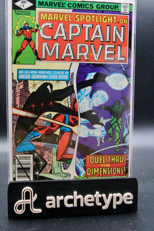 Marvel Spotlight #4 (Marvel Comics, 1972), raw comic book in VF+ 8.5 condition — front cover