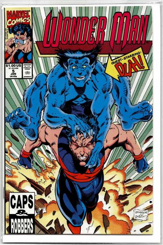 Wonder Man #5 (1992), raw, ungraded comic book — front cover