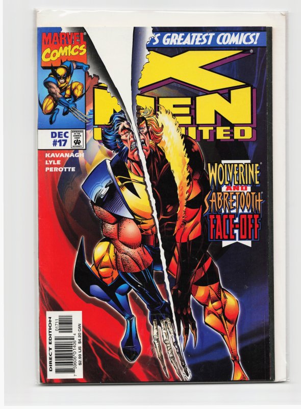 X-Men Unlimited #17 (Marvel Comics, 1997), raw, ungraded comic book — front cover