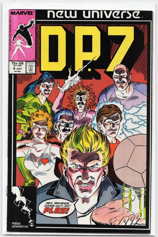 D.P.7 #9 (Marvel Comics, 1987), raw, ungraded comic book — front cover