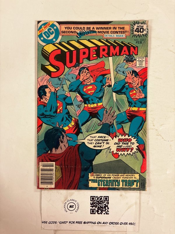 Superman #332 (DC Comics), raw comic book in FN condition — front cover