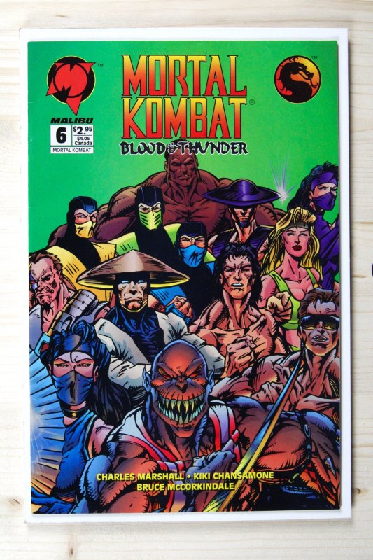 Mortal Kombat: Blood & Thunder #6 (1995), raw comic book in VF+ 8.5 condition — front cover
