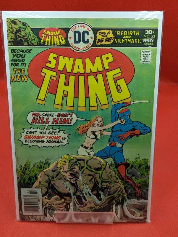 Swamp Thing #23 (DC Comics, 1976), raw, ungraded comic book — front cover