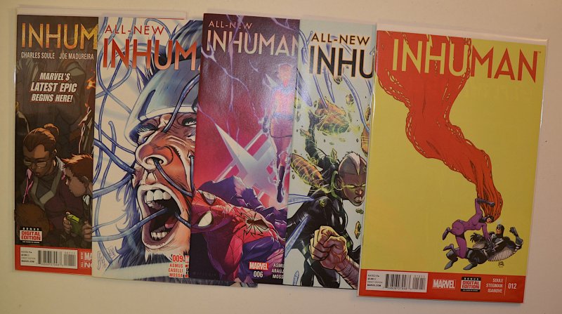 2014 Inhuman Lot 5 #1, 12, All-New 6, 9, 10 Marvel Comics 1st Print Comic Books (Marvel Comics, 2014), raw, ungraded comic book — front cover