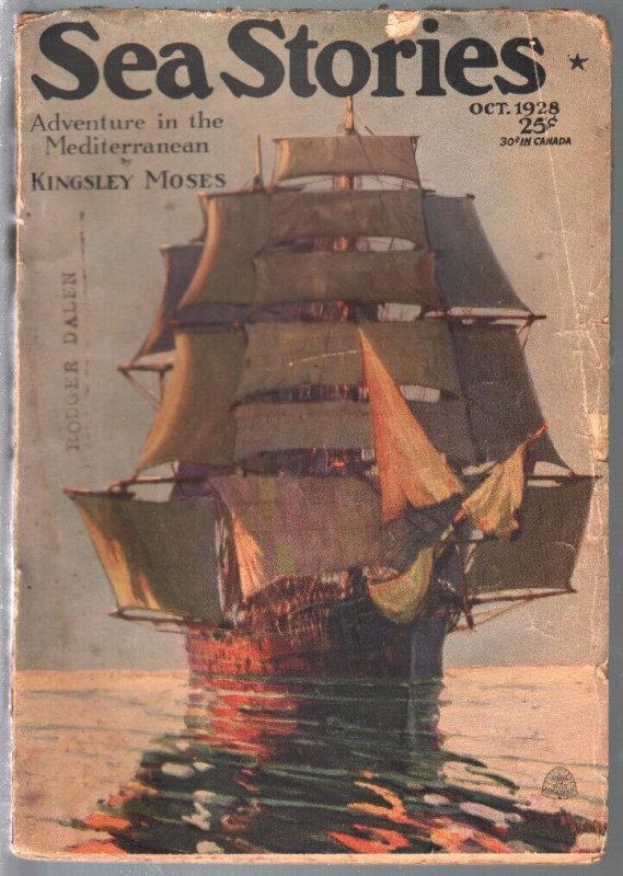 Pulp: Sea Stories 10/1928-Frank H Shaw-Arthur Mason-G, raw, ungraded comic book — front cover