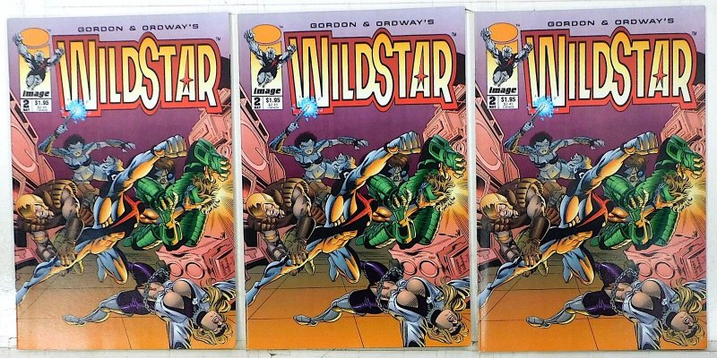 Wildstar: Sky Zero Lot of 3 #2 x3 (1993) Image Comics 1st Print Comic Books (Image Comics, 1993), raw, ungraded comic book — front cover