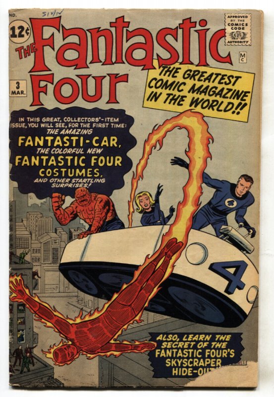 Fantastic Four #3 - 1962 - Marvel - G/VG - Comic Book (Marvel Comics, 1962), raw comic book in VG condition — front cover