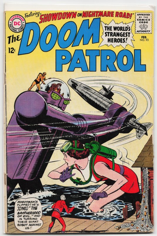 Doom Patrol #93 (DC Comics, 1965), raw, ungraded comic book — front cover