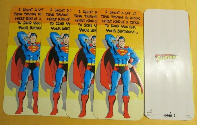 1978 Superman Mark 1 Greeting Card #21 NM 9.4 LOT of 5 Birthday What Kind of (1978), raw comic book in NM 9.4 condition — front cover